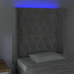 Acheter Maison Chic Tête de lit scandinave à LED,meuble de chambre Gris clair 83x16x118/128 cm Velours -MN55335