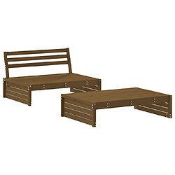 Avis Maison Chic Salon de jardin 2 pcs avec coussins - Table et chaises d'extérieur - Mobilier/Meubles de jardin Moderne marron miel bois massif -MN98288