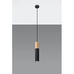 Luminaire Center Suspension design Pablo Bois,acier Noir,bois naturel 1 ampoule 105cm