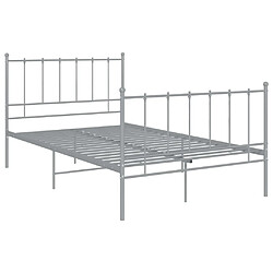 Maison Chic Lit adulte - Lit simple Cadre de lit,Structure du lit Contemporain Gris Métal 120x200 cm -MN47642