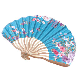 Avis Fan de mariage japonais floral poche poche faveur faveur décoration bleu