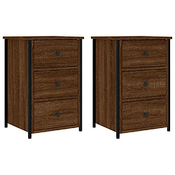 Maison Chic Lot de 2 Tables de chevet - Tables de Nuit chêne marron 40x36x60cm Bois d'ingénierie