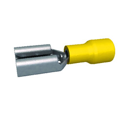 Bizline cosses 6.35 x 0.8 mm femelle jaune - boite de 100