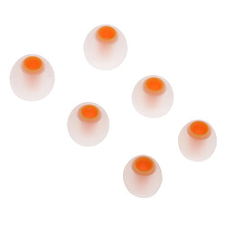 Acheter 3.8mm silicone écouteurs intra-auriculaires couvre earbud conseils 3 paires de transparen orange