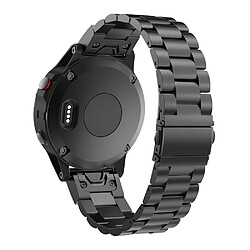 Bracelet en métal chaîne à maillons noir pour votre Garmin Fenix 5X