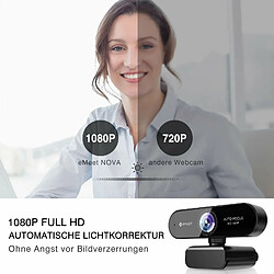 Avis eMeet Webcam NOVA 1080P - Webcam Full HD avec Autofocus, webcam avec Double Mmicrophone, champ de Vision 96°, Plug & Play