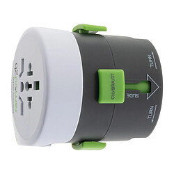 Acheter Adaptateur prise voyage universel avec port USB - compatible avec +195 pays USA/Asie/UK - vert - Q2 Power