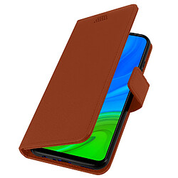 Avizar Housse Huawei P smart 2020 Étui Folio Porte carte Support Vidéo - marron