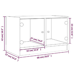 vidaXL Meuble TV avec portes en verre chêne sonoma 68x37x42 cm pas cher