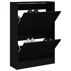 Maison Chic Armoire à chaussures | Meuble de rangement à chaussures Meuble d'Entrée noir 60x21x87,5 cm bois d'ingénierie -MN97845