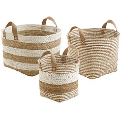 Aubry Gaspard Cache-pot en corde et nylon (Lot de 3)