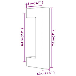 vidaXL Poignées d'armoire 10 pcs argenté 64 mm acier inoxydable pas cher