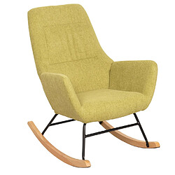 Mendler Fauteuil à bascule HWC-N13, Fauteuil relax à bascule Fauteuil TV, bois massif métal tissu/textile 320g/m² ~ vert pas cher