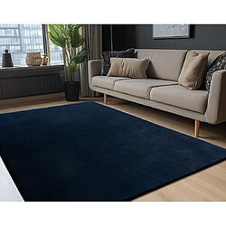 Lisa Design Joy - tapis rectangulaire - fausse fourrure - bleu pas cher