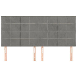 Avis Maison Chic Lot de 4 Têtes de lit design pour chambre - Décoration de lit Gris clair 100x5x78/88 cm Velours -MN23391