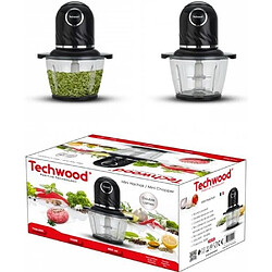 Techwood Mini Hachoir 800mL - 300W - 4 Lames en Inox Bol, Double Lames et Couvercle lavable en machine