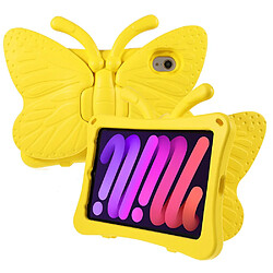 Coque en TPU motif papillon, eva avec béquille jaune pour votre iPad mini (2021)