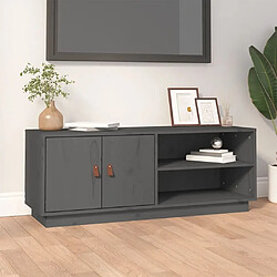 Maison Chic Meuble TV scandinave - Banc TV pour salon Gris 105x34x40 cm Bois de pin massif -MN63170