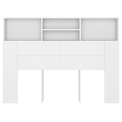 Acheter vidaXL Armoire de tête de lit Blanc 140x19x103,5 cm