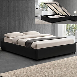 Meubler Design Ensemble Matelas + Sommier Coffre 160 Noir