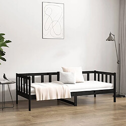 Avis vidaXL Lit de jour sans matelas noir 90x190 cm bois de pin massif