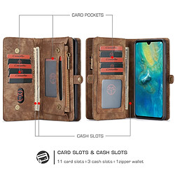 Avis Wewoo Housse Coque Etui à rabat horizontal multifonction détachable CaseMe-008 pour HuMate 20, avec fente pour carte & support, portefeuille et fermeture à glissière cadre photo (café)