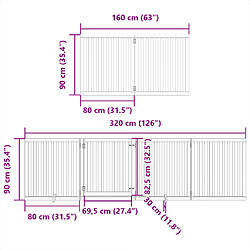 vidaXL Barrière pour chien avec porte pliable 6 panneaux bois peuplier pas cher