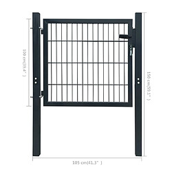 vidaXL Portillon Acier Anthracite 105x150 cm pas cher