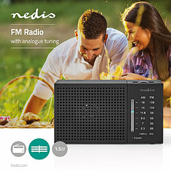 NEDIS Radio FM/AM | 1,5 W | Format de Poche | Noire