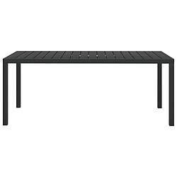 Maison Chic Table de jardin | Table d'extérieur Noir 185 x 90 x 74 cm Aluminium et WPC -GKD28696