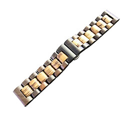 Acheter bracelet en bois papillon serrure montre bracelet pour samsung huami 22mm marron