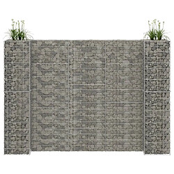 vidaXL Jardinière à gabion en H Fil d'acier 260x40x180 cm