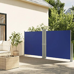 vidaXL Auvent Latéral Rétractable Bleu 140x1200 cm Auvent rétractable - Double face - Protection UV et déchirure - Rétractation auto