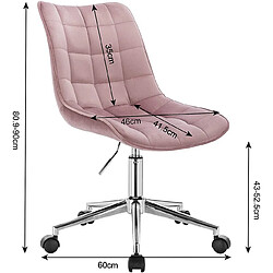 Avis Helloshop26 Fauteuil de bureau tabouret de travail en velours rose 19_0000245