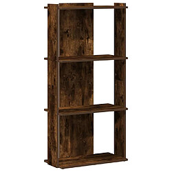 vidaXL Bibliothèque 3 niveaux chêne fumé 60x30x120cm bois d'ingénierie