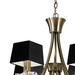 Acheter Inspired Akira Pendant 2 Tier 12 Light E14, Laiton antique avec abat-jour noirs