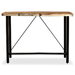 vidaXL Ensemble de bar 7 pcs Bois massif recyclé et cuir véritable