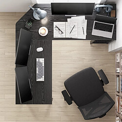 Acheter Bureau ACAZA - Bureau d'Angle - 138x138x75cm - Noir - Bureau avec Étagères