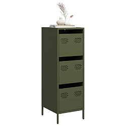 vidaXL Buffet vert olive 39x35x103,5 cm acier