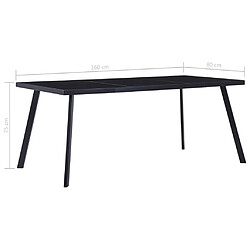 Acheter vidaXL Table à manger Noir 160x80x75 cm Verre trempé