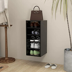 vidaXL Armoire à chaussures Noir 31,5x35x70 cm Aggloméré