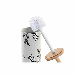 Brosse de salle de wc DKD Home Decor 10 x 10 x 38,5 cm Noir Métal Blanc Grès