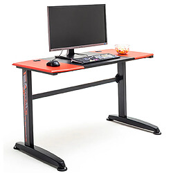 Pegane Bureau d'ordinateur / Table de jeu coloris noir et rouge - Longueur 120 x Hauteur 72 x Profondeur 60 cm