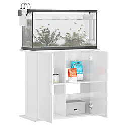 Avis vidaXL Support d'aquarium blanc brillant 81x36x73 cm bois d'ingénierie