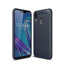 Wewoo Coque en TPU antichoc fibre de carbone texture brossée pour ASUS ZenFone Max (M2) (bleu marine)