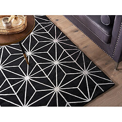 Avis Beliani Tapis en viscose noire et argentée avec motif abstrait 160 x 230 cm SIBEL