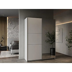 Armoire GHOST - Décor blanc mat - 2 Portes coulissantes + miroir - L.148 x P.59,8 x H.203 cm - DEMEYERE