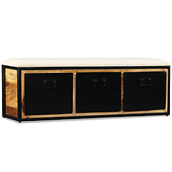 Maison Chic Banc de rangement | Meuble de rangement d'Entrée | Coffres d'Intérieur avec 3 tiroirs Bois de manguier 120x30x40 cm -MN66659