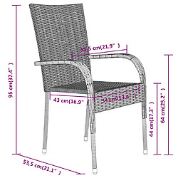 vidaXL Ensemble à manger de jardin 7 pcs Marron et noir pas cher