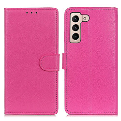 Etui en PU texture litchi rose pour votre Samsung Galaxy S22